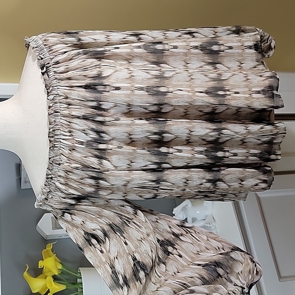 INC Blouse Beige Black Sheer - Picture 1 of 7
